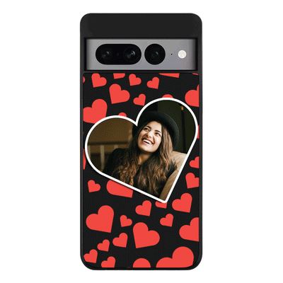 Google Pixel 7 Pro Rugged Black Custom Photo Heart shaped, Phone Case - Google - Stylizedd.com