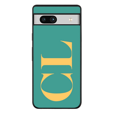 Google Pixel 7a 5G / Rugged Black Phone Case Personalized Monogram Large Initial 3D Shadow Text, Phone Case - Google - Stylizedd