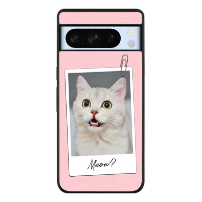 Google Pixel 8 Pro / Rugged Black Polaroid Photo Pet Cat, Phone Case - Google - Stylizedd.com
