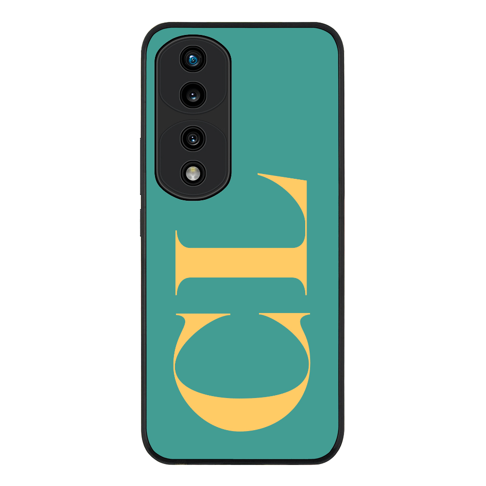 Honor 70 Pro Rugged Black Personalized Monogram Large Initial 3D Shadow Text, Phone Case - Honor - Stylizedd.com