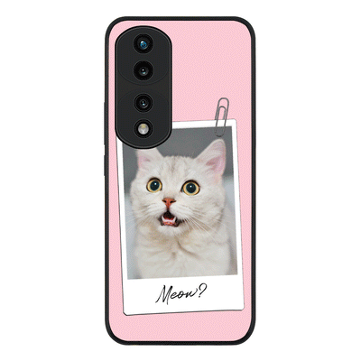 Honor 70 Pro / Rugged Black Polaroid Photo Pet Cat, Phone Case - Honor - Stylizedd.com