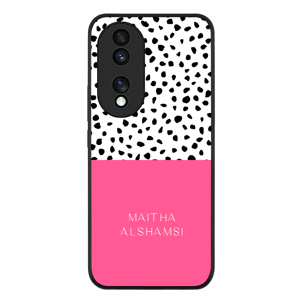 Honor 70 / Rugged Black Phone Case Personalized Text Colorful Spotted Dotted, Phone Case - Honor - Stylizedd