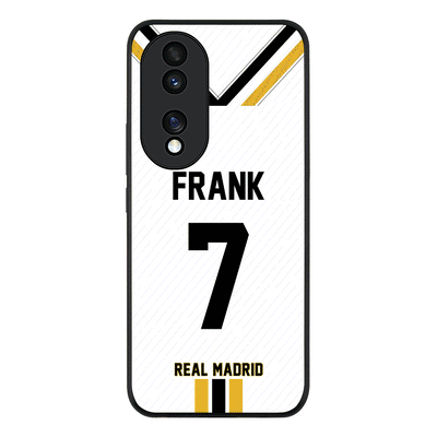 Honor 70 Rugged Black Personalized Football Clubs Jersey Phone Case Custom Name & Number - Honor - Stylizedd.com