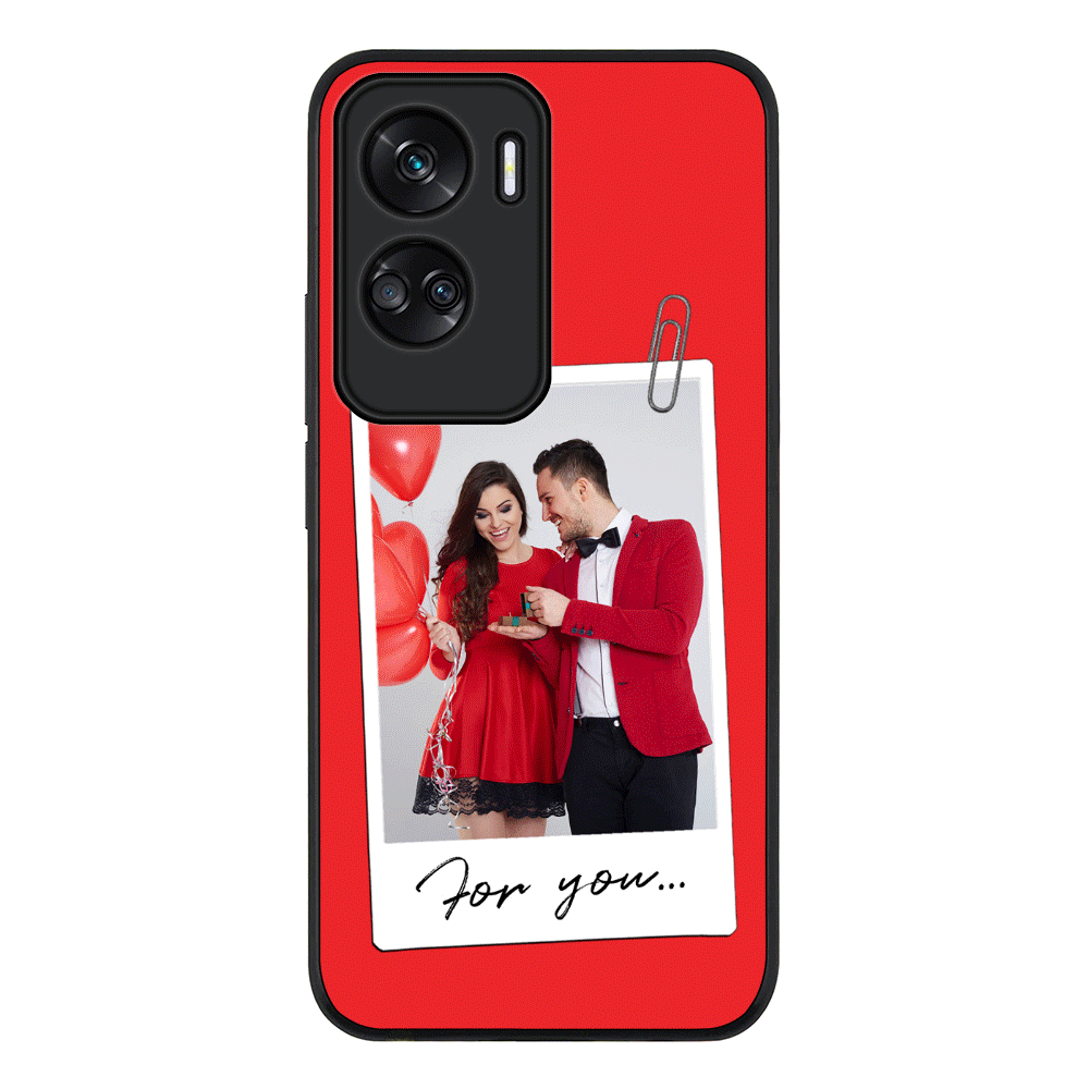 Honor 90 Lite 5G / Honor X50i 5G / Rugged Black Personalized Polaroid Photo Valentine, Phone Case - Honor - Stylizedd.com
