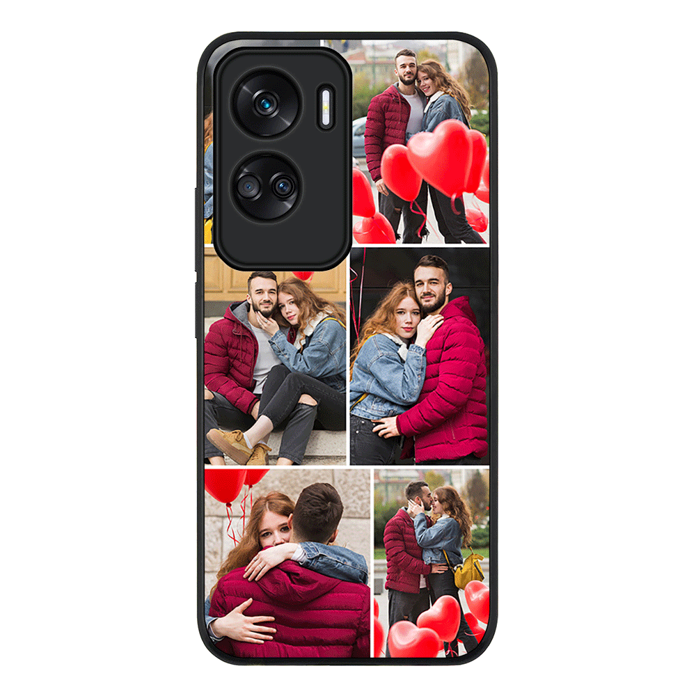 Honor 90 Lite 5G / Honor X50i 5G / Rugged Black Personalised Valentine Photo Collage Grid, Phone Case - Honor - Stylizedd.com
