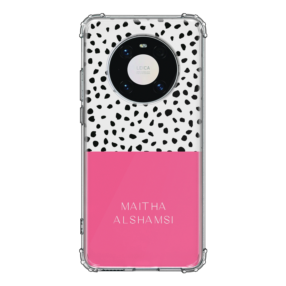 Huawei Mate 40 Pro / Clear Classic Personalized Text Colorful Spotted Dotted, Phone Case - Huawei - Stylizedd.com
