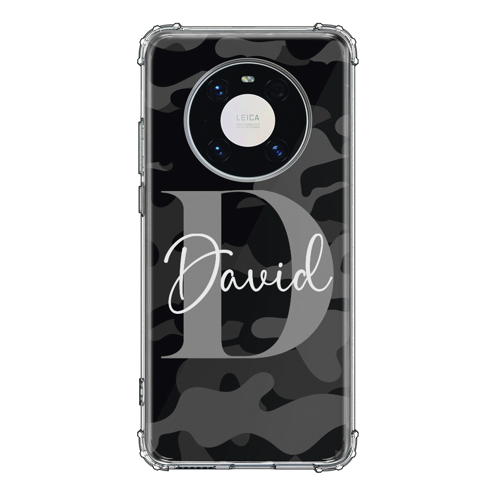 Huawei Mate 40 Pro / Clear Classic Phone Case Personalized Name Camouflage Military Camo Phone Case - Huawei - Stylizedd