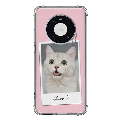 Huawei Mate 40 Pro / Clear Classic Polaroid Photo Pet Cat, Phone Case - Huawei - Stylizedd.com