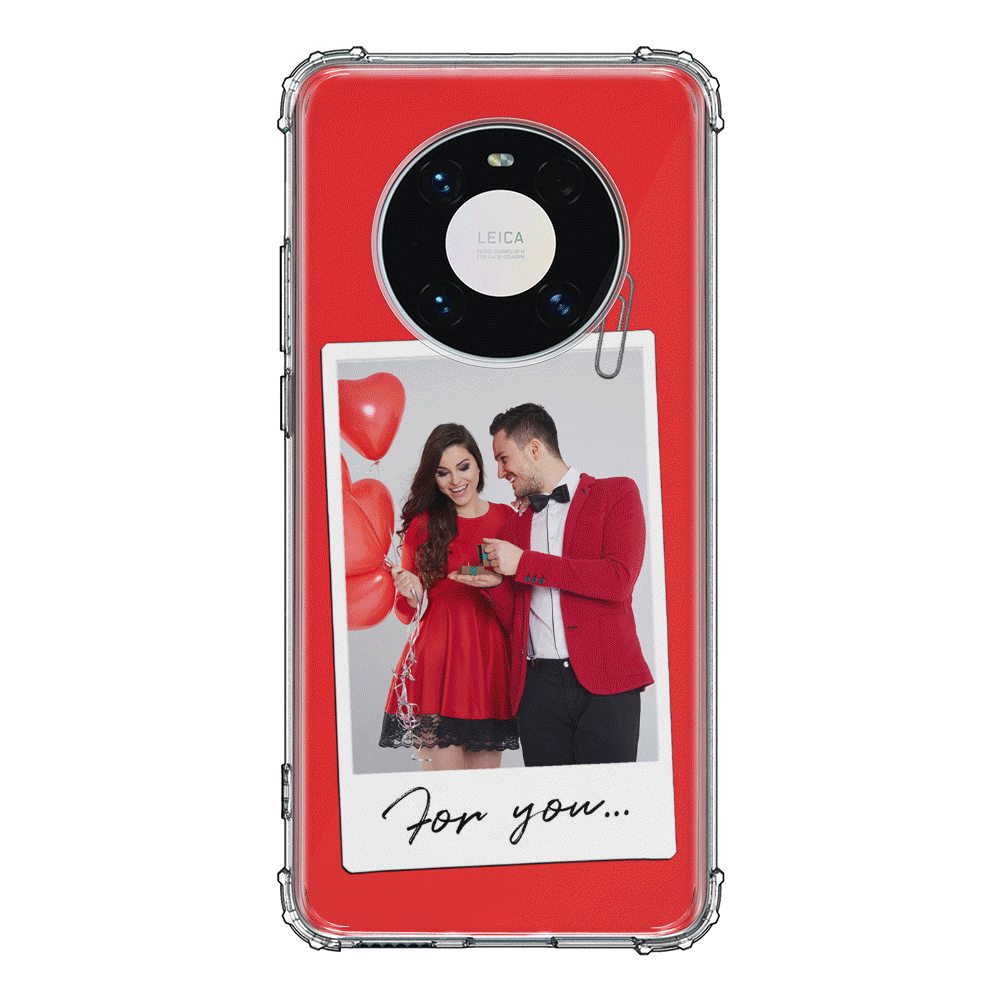 Huawei Mate 40 Pro / Clear Classic Personalized Polaroid Photo Valentine, Phone Case - Huawei - Stylizedd.com