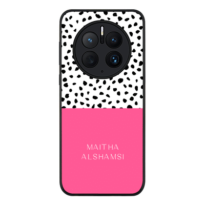 Huawei Mate 50 Pro / Rugged Black Personalized Text Colorful Spotted Dotted, Phone Case - Huawei - Stylizedd.com