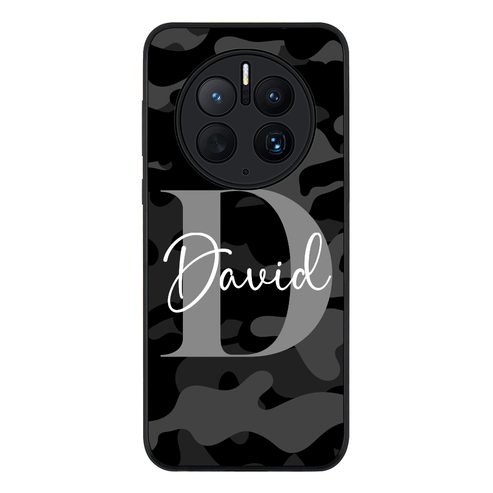 Huawei Mate 50 Pro / Rugged Black Phone Case Personalized Name Camouflage Military Camo Phone Case - Huawei - Stylizedd