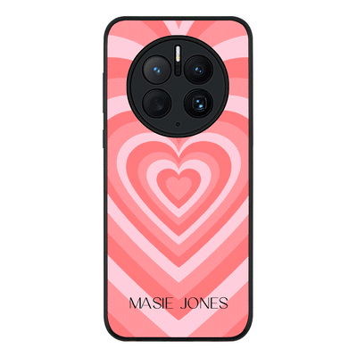 Huawei Mate 50 Pro / Rugged Black Phone Case Personalized Name Retro Hearts, Phone Case - Huawei - Stylizedd