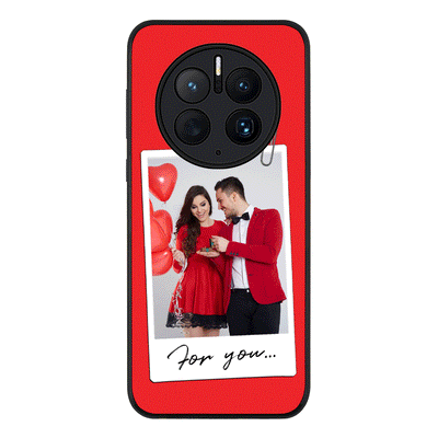 Huawei Mate 50 Pro / Rugged Black Personalized Polaroid Photo Valentine, Phone Case - Huawei - Stylizedd.com
