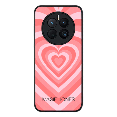 Huawei Mate 50 / Rugged Black Phone Case Personalized Name Retro Hearts, Phone Case - Huawei - Stylizedd