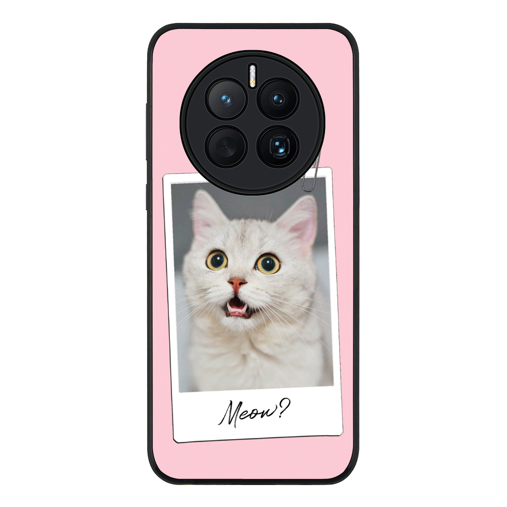 Huawei Mate 50 / Rugged Black Polaroid Photo Pet Cat, Phone Case - Huawei - Stylizedd.com