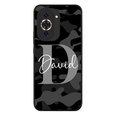 Huawei Nova 10 4G / Rugged Black Phone Case Personalized Name Camouflage Military Camo Phone Case - Huawei - Stylizedd