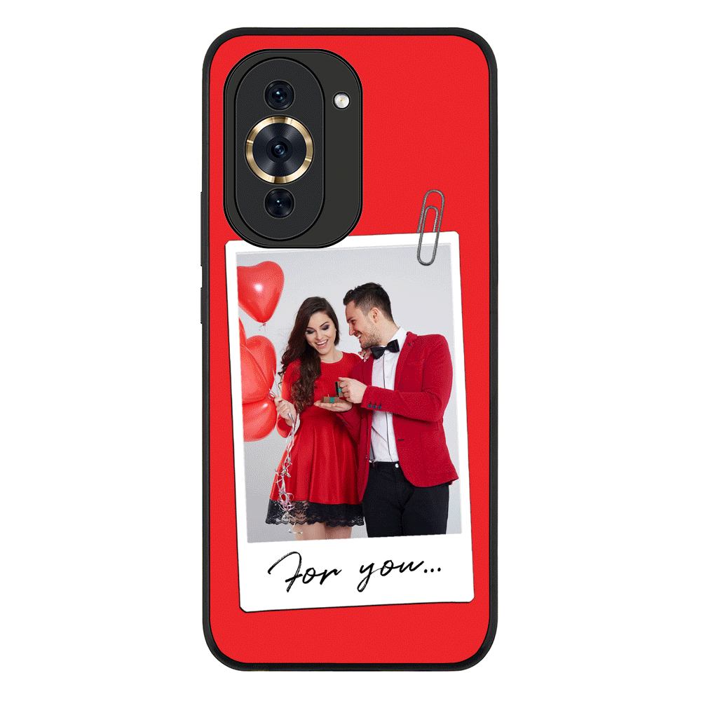 Huawei Nova 10 4G / Rugged Black Personalized Polaroid Photo Valentine, Phone Case - Huawei - Stylizedd.com