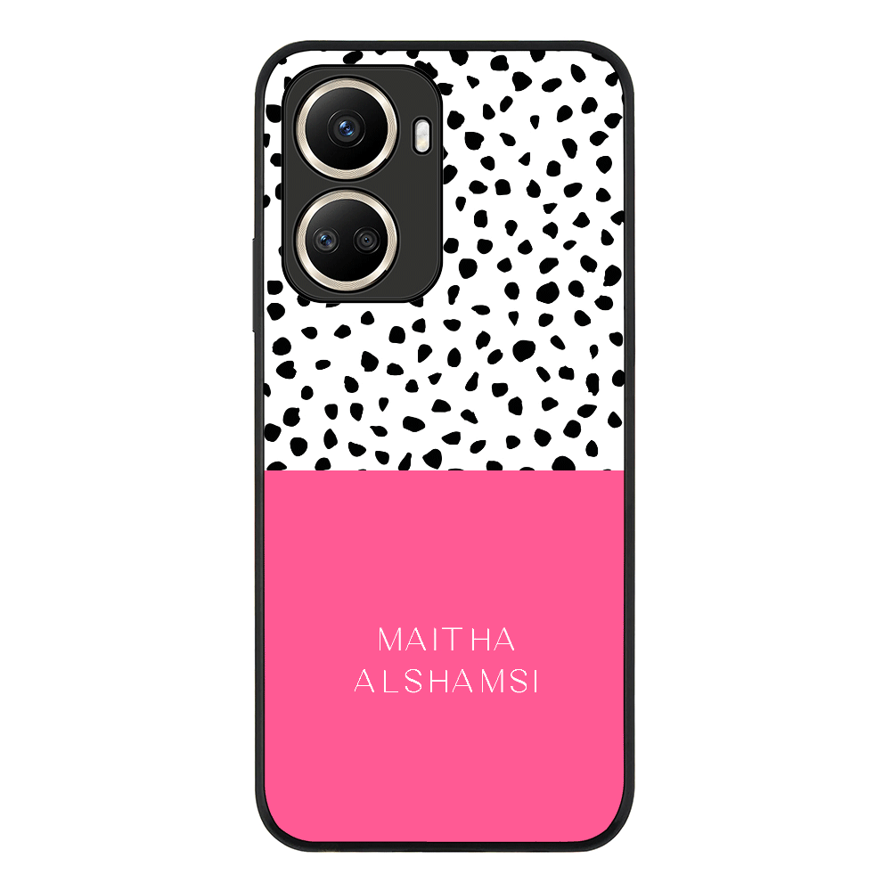 Huawei Nova 10 SE / Rugged Black Personalized Text Colorful Spotted Dotted, Phone Case - Huawei - Stylizedd.com
