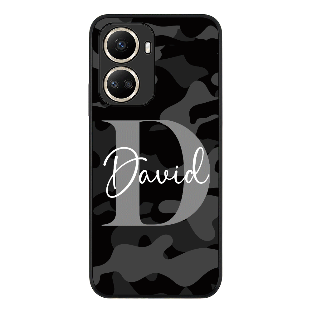 Huawei Nova 10 SE / Rugged Black Phone Case Personalized Name Camouflage Military Camo Phone Case - Huawei - Stylizedd