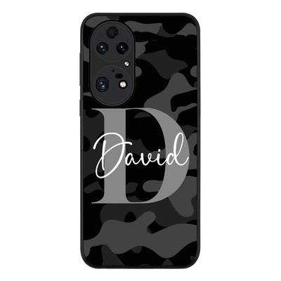 Huawei P50 Pro / Rugged Black Phone Case Personalized Name Camouflage Military Camo Phone Case - Huawei - Stylizedd