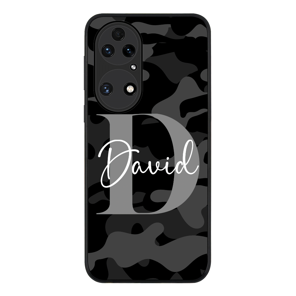 Huawei P50 / Rugged Black Phone Case Personalized Name Camouflage Military Camo Phone Case - Huawei - Stylizedd
