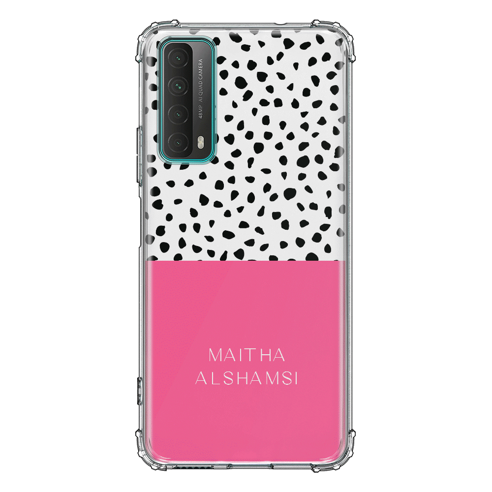 Huawei Y7A / P Smart 2021 / Clear Classic Personalized Text Colorful Spotted Dotted, Phone Case - Huawei - Stylizedd.com