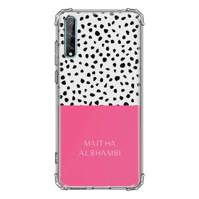 Huawei Y8P / Clear Classic Personalized Text Colorful Spotted Dotted, Phone Case - Huawei - Stylizedd.com
