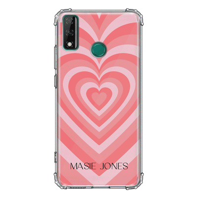 Huawei Y8S / Clear Classic Phone Case Personalized Name Retro Hearts, Phone Case - Huawei - Stylizedd