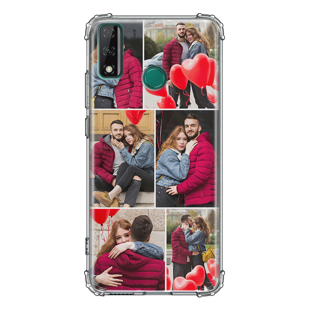 Huawei Y8S / Clear Classic Personalised Valentine Photo Collage Grid, Phone Case - Huawei - Stylizedd.com