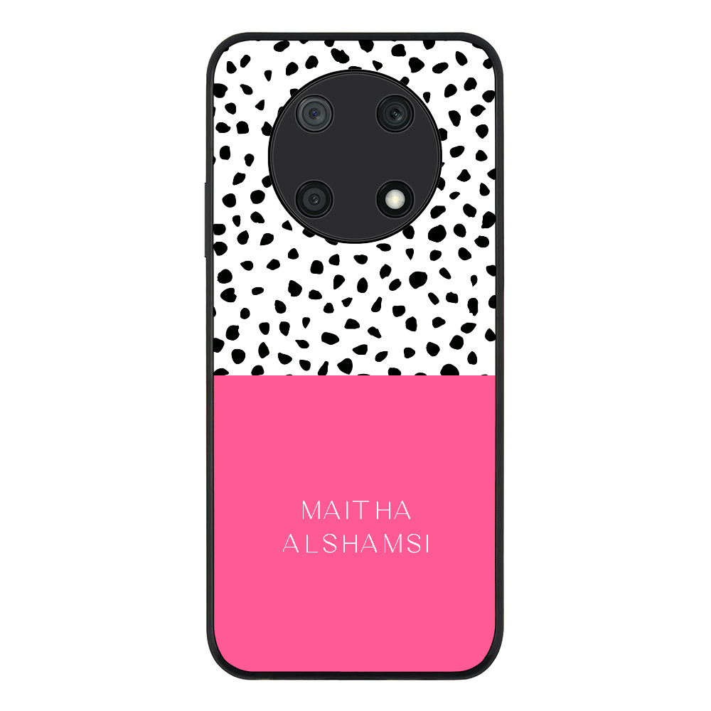Huawei Nova Y90 / Rugged Black Personalized Text Colorful Spotted Dotted, Phone Case - Huawei - Stylizedd.com