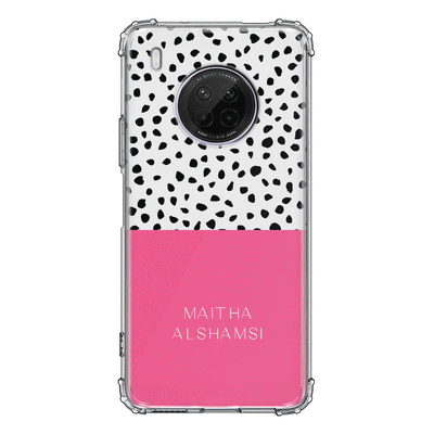 Huawei Y9A / Clear Classic Personalized Text Colorful Spotted Dotted, Phone Case - Huawei - Stylizedd.com