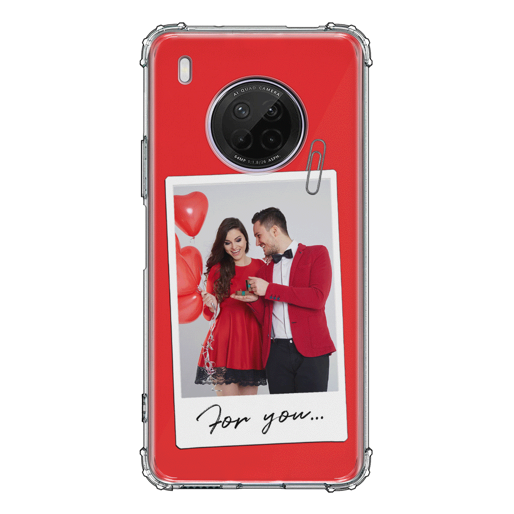 Huawei Y9A / Clear Classic Personalized Polaroid Photo Valentine, Phone Case - Huawei - Stylizedd.com
