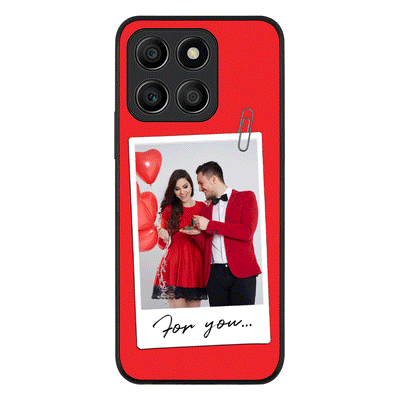 Honor X6a / Rugged Black Personalized Polaroid Photo Valentine, Phone Case - Honor - Stylizedd.com