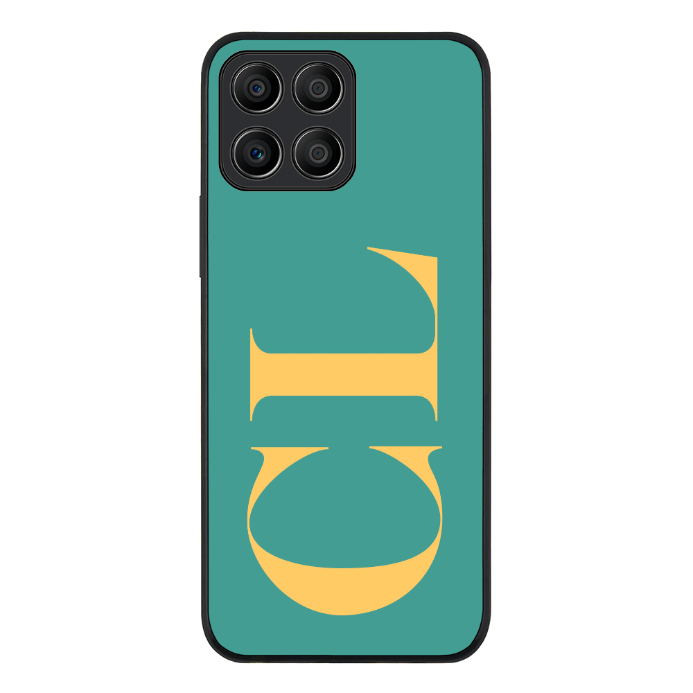 Honor X8 5G Rugged Black Personalized Monogram Large Initial 3D Shadow Text, Phone Case - Honor - Stylizedd.com