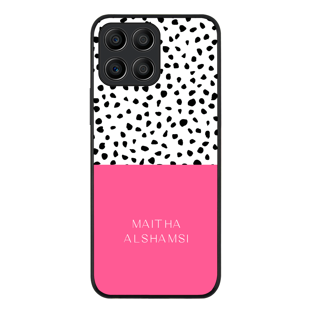 Honor X8 5G / Rugged Black Phone Case Personalized Text Colorful Spotted Dotted, Phone Case - Honor - Stylizedd
