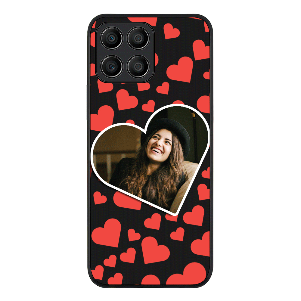 Honor X8 5G / Rugged Black Phone Case Custom Photo Heart shaped, Phone Case - Honor - Stylizedd