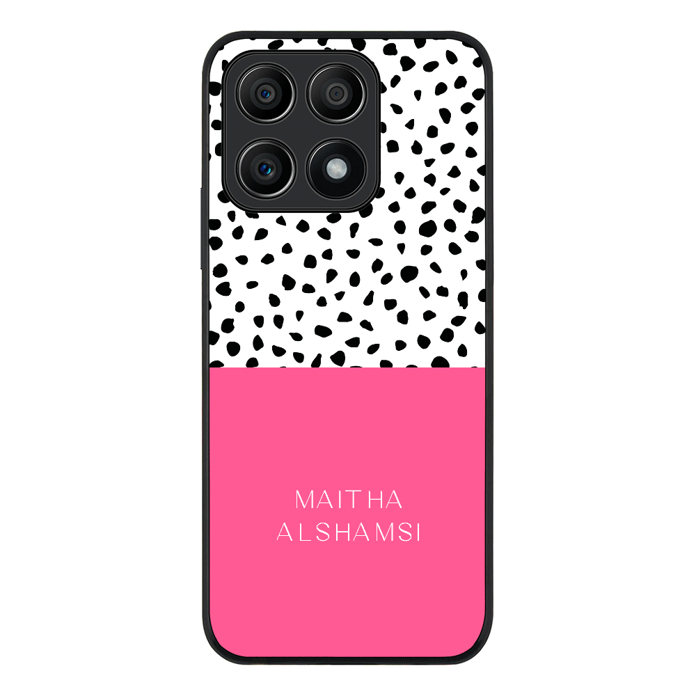 Honor X8A / Rugged Black Phone Case Personalized Text Colorful Spotted Dotted, Phone Case - Honor - Stylizedd