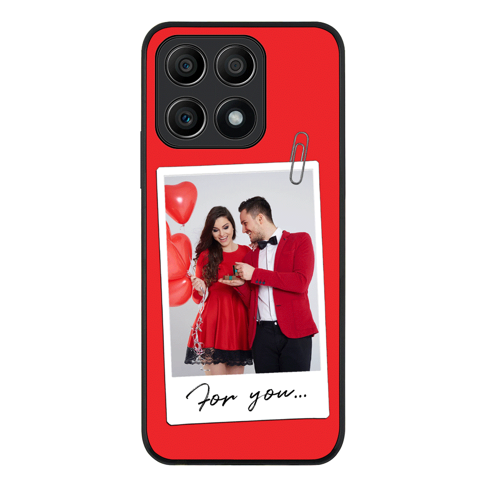Honor X8A / Rugged Black Personalized Polaroid Photo Valentine, Phone Case - Honor - Stylizedd.com