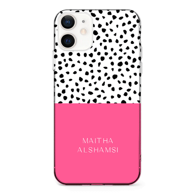 Apple iPhone 12 Mini / Clear Classic Phone Case Personalized Text Colorful Spotted Dotted, Phone Case - Stylizedd.com