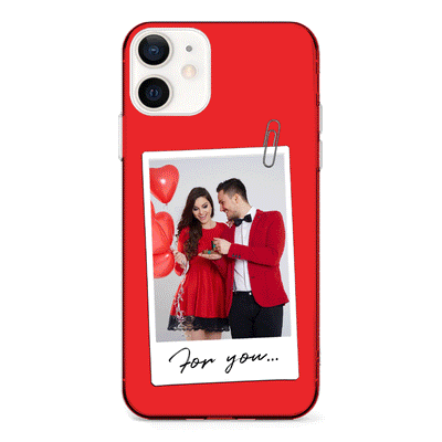 Apple iPhone 12 Mini / Clear Classic Personalized Polaroid Photo Valentine, Phone Case - Stylizedd.com