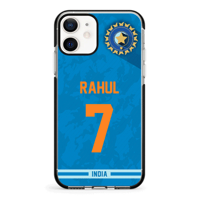 Apple iPhone 12 Mini / Impact Pro Black Personalized Cricket Jersey Phone Case Custom Name & Number - Stylizedd.com