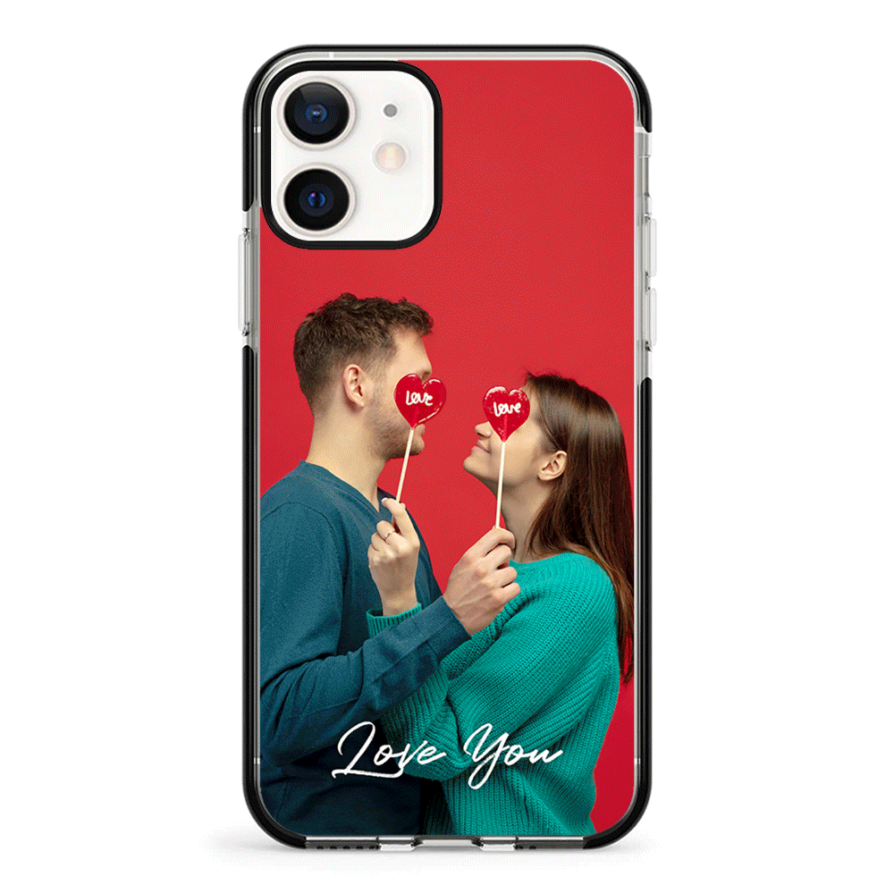 Apple iPhone 12 Mini / Impact Pro Black Custom Photo Valentine, Phone Case - Stylizedd.com