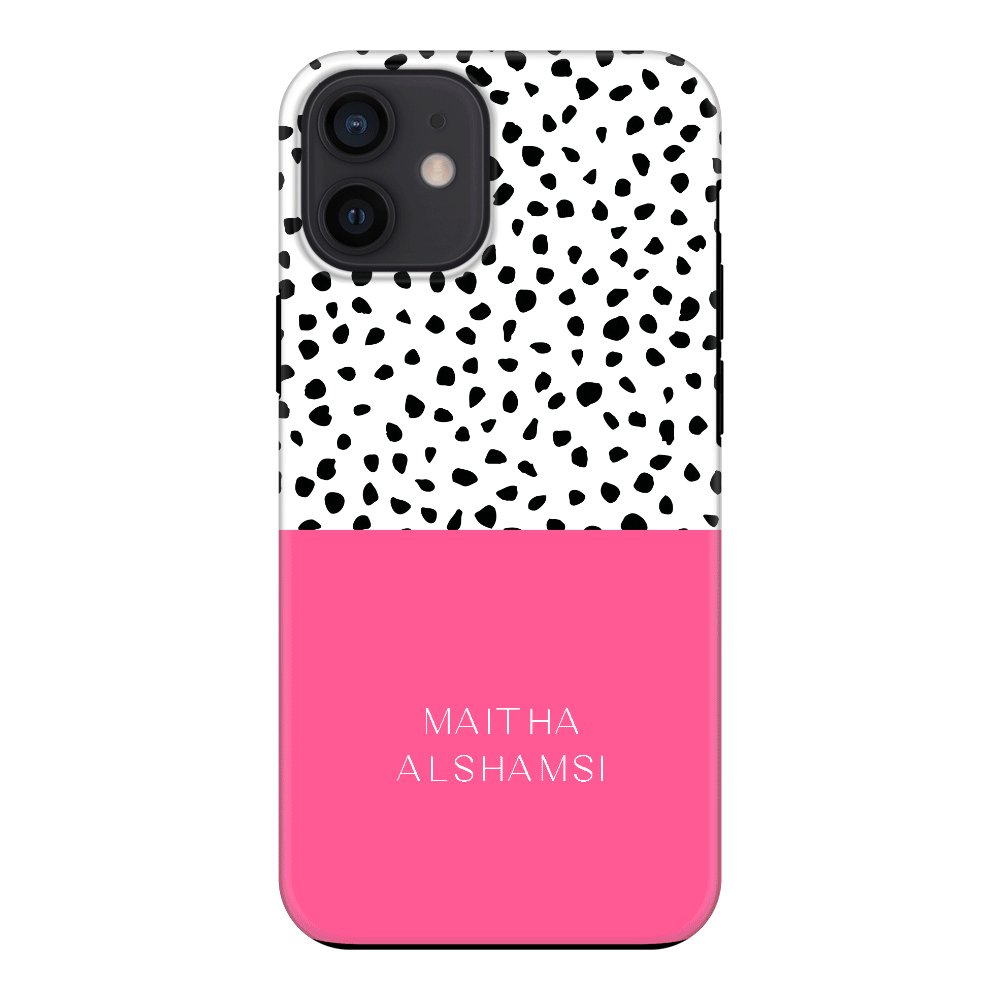 Apple iPhone 12 Mini / Tough Pro Phone Case Personalized Text Colorful Spotted Dotted, Phone Case - Stylizedd.com