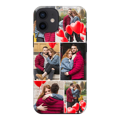 Apple iPhone 12 Mini / Tough Pro Personalised Valentine Photo Collage Grid, Phone Case - Stylizedd.com