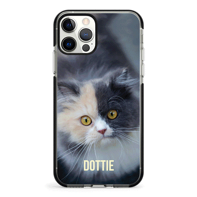 Apple iPhone 12 | 12 Pro / Impact Pro Black Personalized Pet Cat, Phone Case - Stylizedd.com