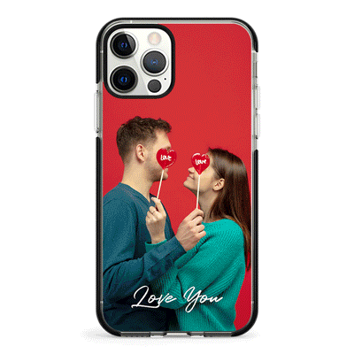 Apple iPhone 12 | 12 Pro / Impact Pro Black Custom Photo Valentine, Phone Case - Stylizedd.com