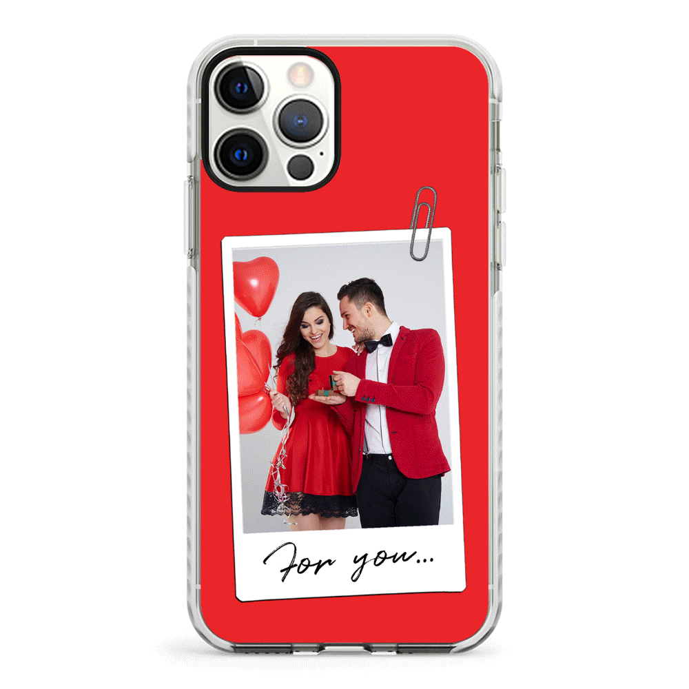 Apple iPhone 12 | 12 Pro / Impact Pro White Personalized Polaroid Photo Valentine, Phone Case - Stylizedd.com