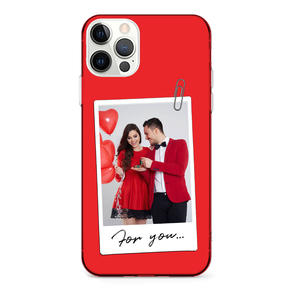 Apple iPhone 12 Pro Max / Clear Classic Personalized Polaroid Photo Valentine, Phone Case - Stylizedd.com