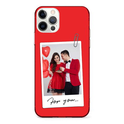 Apple iPhone 12 Pro Max / Clear Classic Personalized Polaroid Photo Valentine, Phone Case - Stylizedd.com