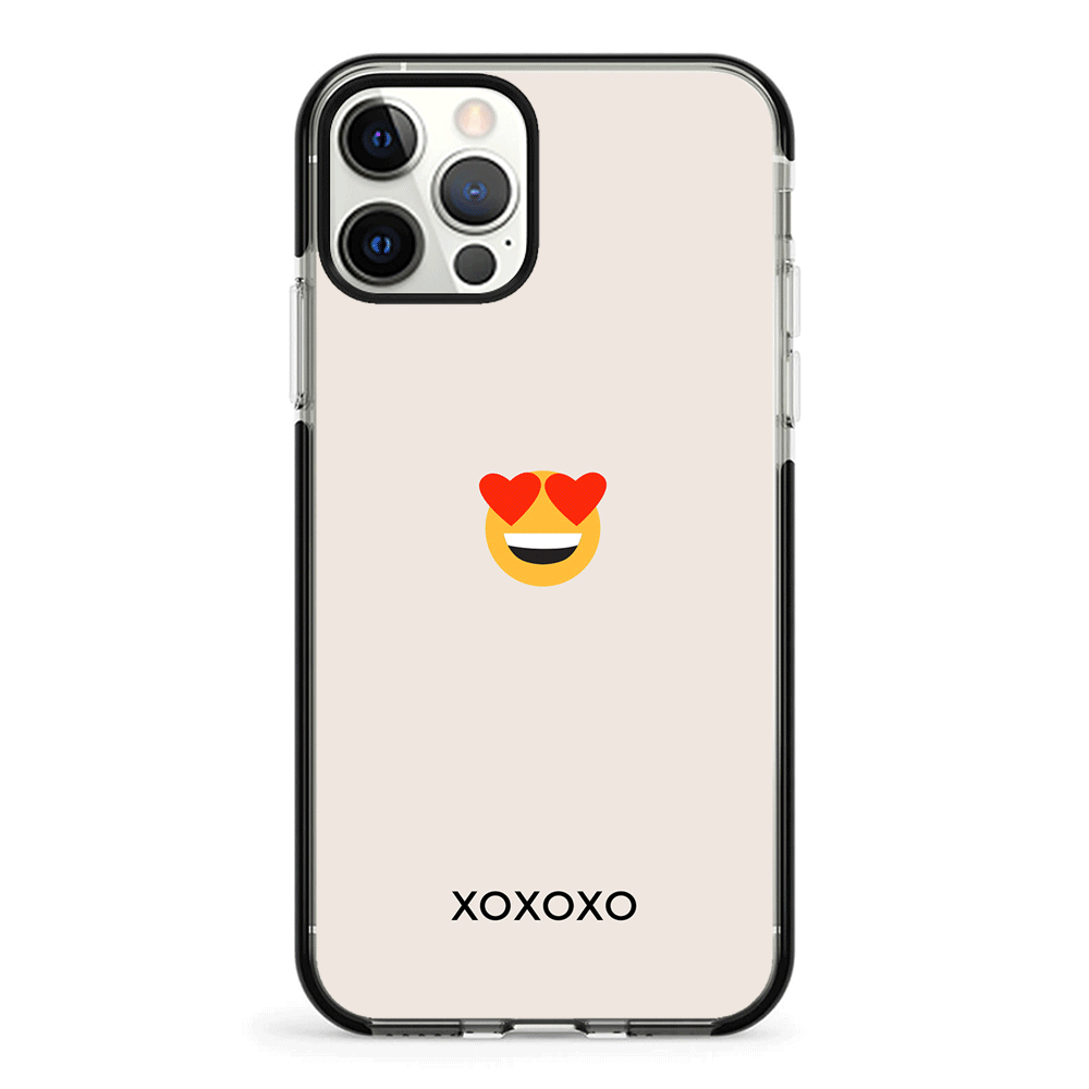 Apple iPhone 12 Pro Max / Impact Pro Black Phone Case Custom Text Emojis Emoticons, Phone Case - Stylizedd